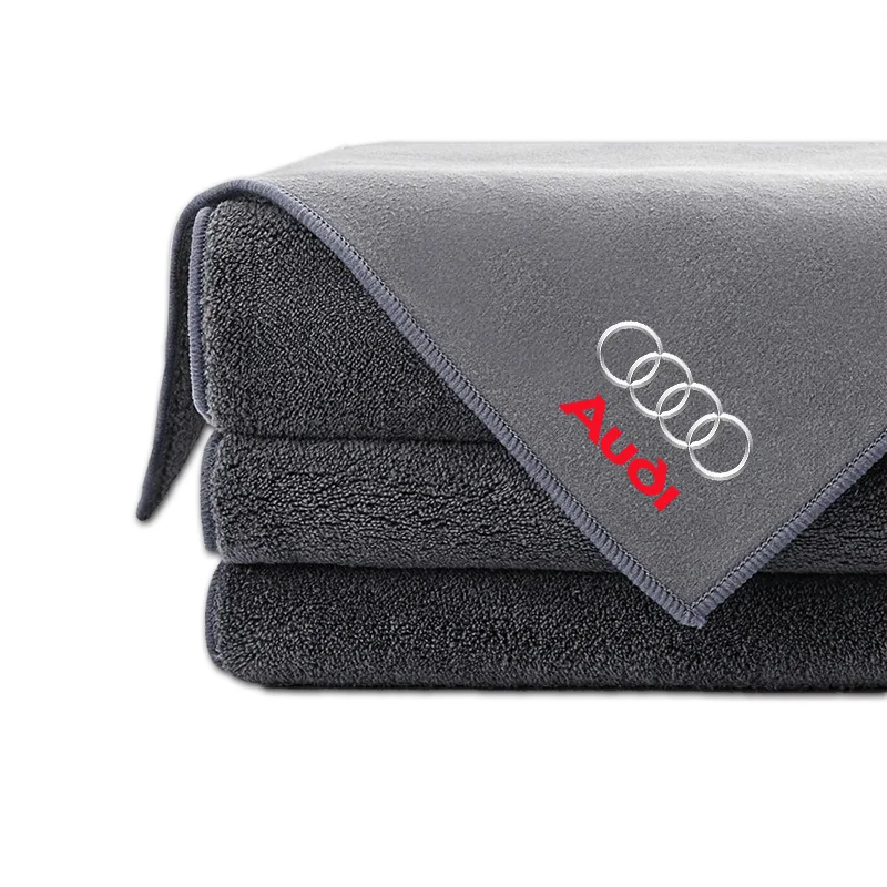 Plush Car Cleaning Towel Wipe Dry Cloth Absorb No Shed Lint Car Tools For Audi A6 Q3 B5 B6 B7 B8 B9 Q7 8P 8V 8L A5 A4 C6 C5 C7