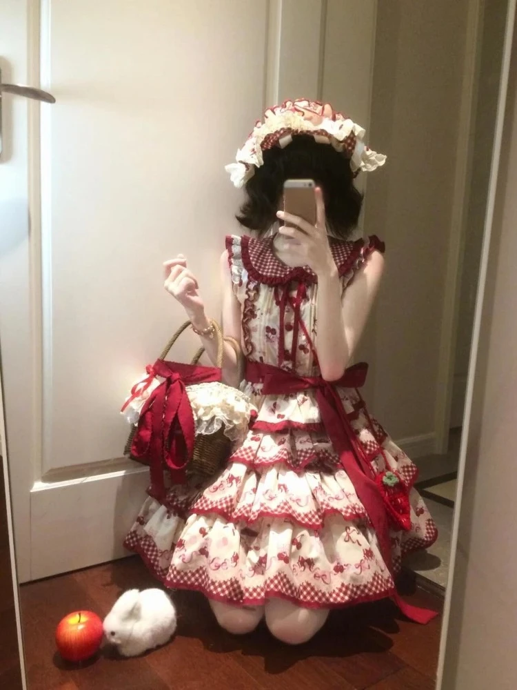 الحلو Kawaii الحلو لوليتا أنيقة المرأة مساء حفلة الجنية قصيرة الأكمام فستان قصير لطيف الأميرة 2025 ملابس الصيف الموضة #5