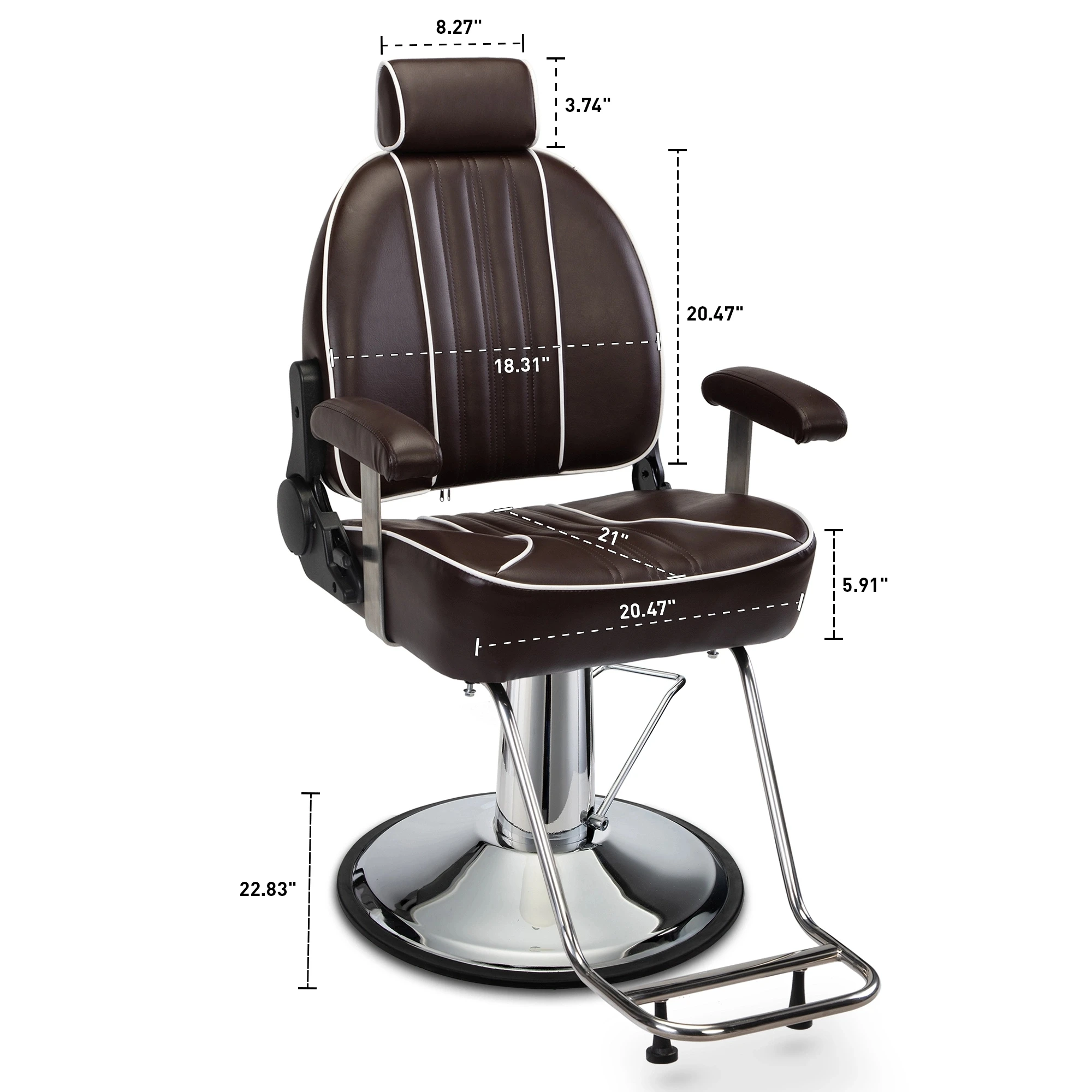 

Barber chair with headrest - Brown