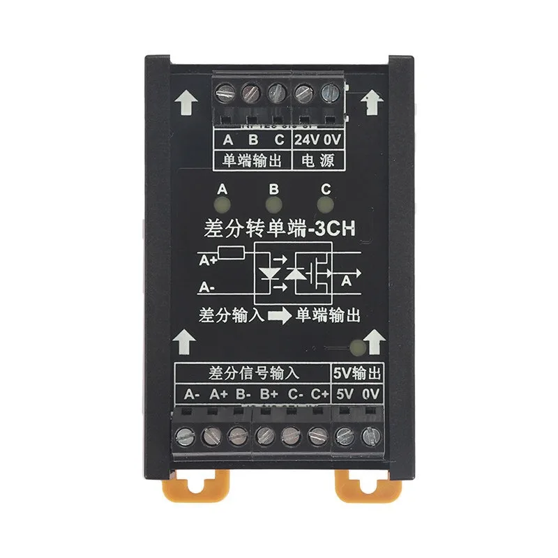 Differential to Collector Signal Converter NPN to PNP Encoder Pulse Differential 5V to Single Ended 24V Module