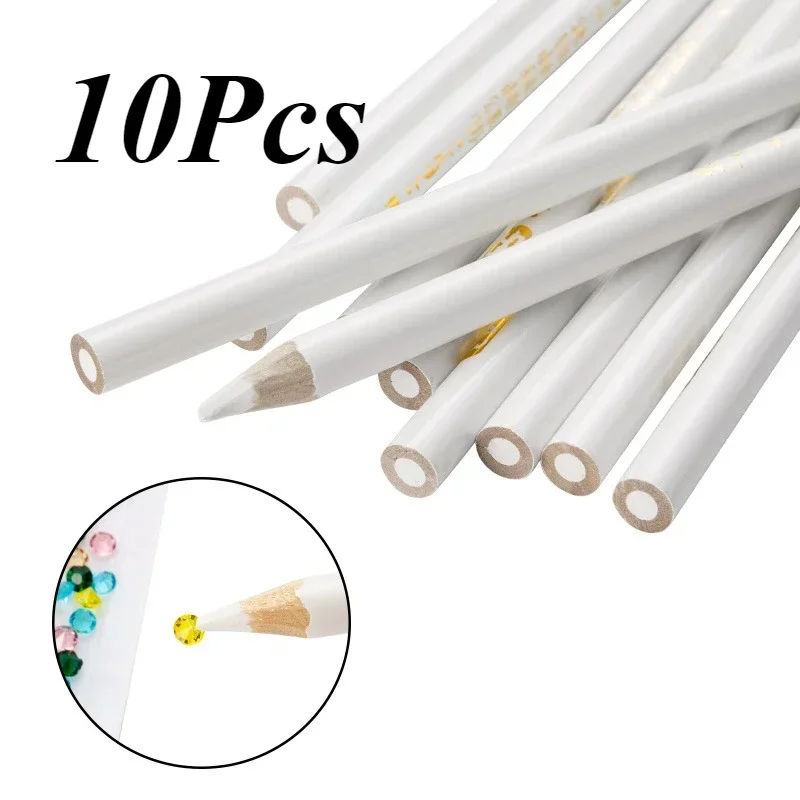 10Pcs Wax Dotting Pen Nail Art Rhinestones Gems Picking Crystal Pencil 17.5cm Easily Pick Up Pencil Rhinestone Nail Art Tools