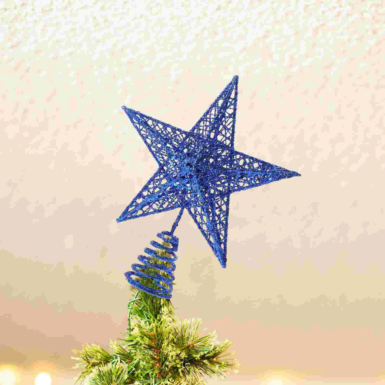 Christmas Tree Topper Star Ornament Safe Light Reusable Adds a Pleasant Atmosphere Securely Stays on Tree Xmas Decor