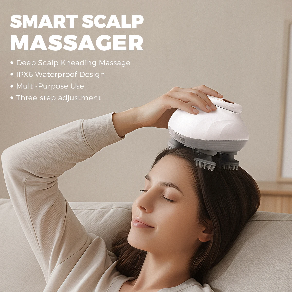 Electric Scalp Head Massager,Cordless Waterproof Shoulder Massage with Kneading Nodes, Cat Pet Handheld Hair Brush for Cleaning