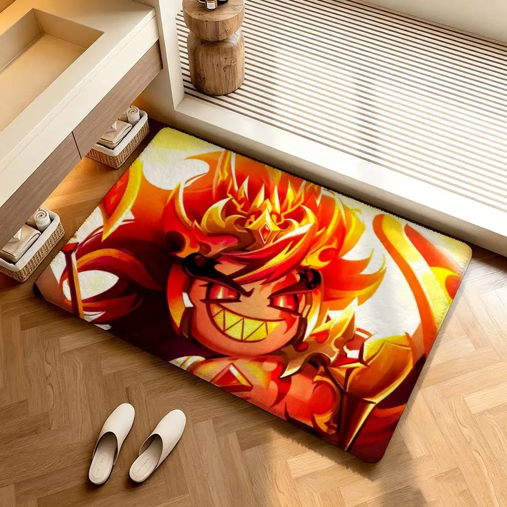 Fire S-Spirit Cookie Run  Shower Room Absorbent Small Floor Mat Soft Comfortable Decorative Foot Mat