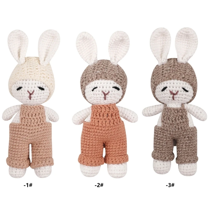 

F19F Crochet Rabbit Toy Delicate and Safe Cotton for Baby Toddlers