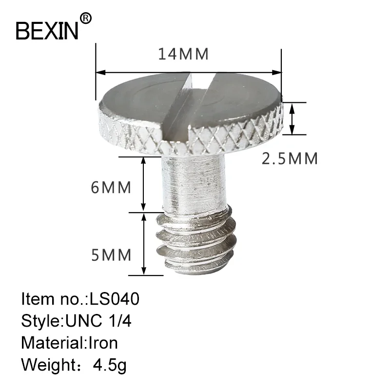 BEXIN ringless 1/4 screw is made of iron or stainless steel for Quick release plate DSLRS camera photography tripod