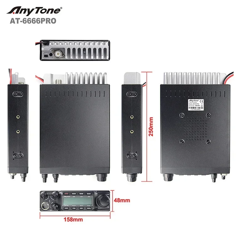 Anytone Original 80Watt CB Radio AT-6666PRO SSB Vehicle Mounted cb transceiver high power radio