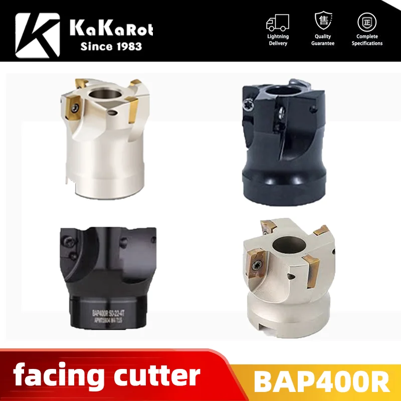 KaKarot BAP400R Face Mill Head 40-22-3T BAP 400R 100-32-6T Flute Face End Mill Flat Cutter 10pcs APMT1604PDER Carbide Inserts