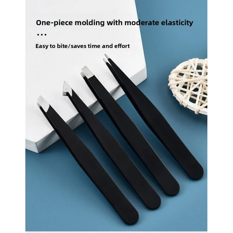 Bestseller Premium Stainless Steel Precision Tweezers Multi-functional Flat Slanted Tip Eyebrow Shaping Hair Removal Beauty Tool
