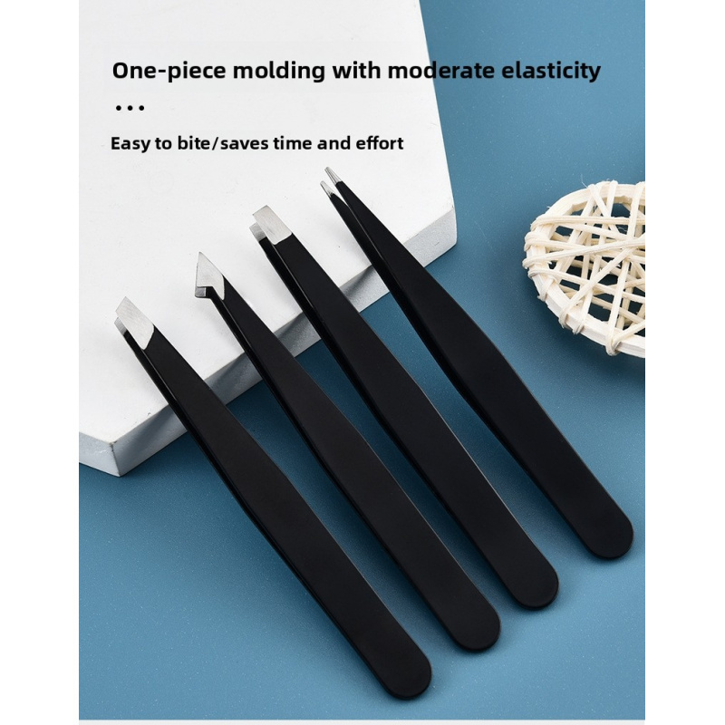 Bestseller Premium Stainless Steel Precision Tweezers Multi-functional Flat Slanted Tip Eyebrow Shaping Hair Removal Beauty Tool 