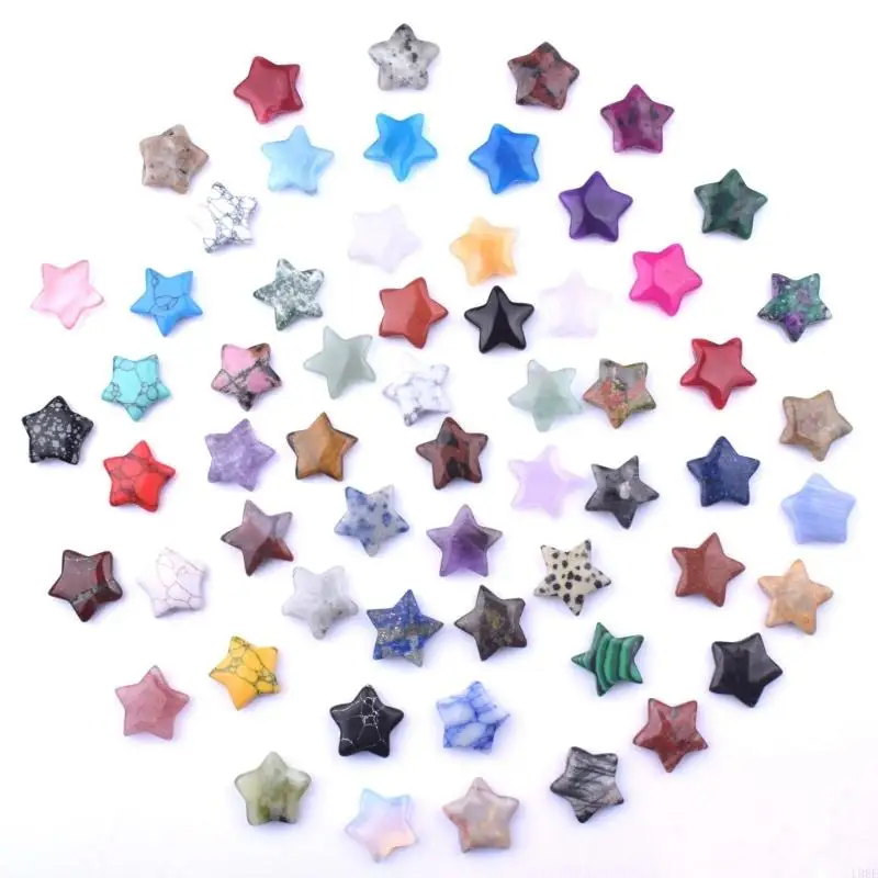 L9BE 20Pcs Colorful Tiny Stone Star 20x20mm Miniature Star Ornament For Handmade Craft Festival Gifting And Decoration