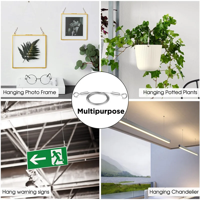 

Регулируемые наборы проводов для подвешивания картин, подвесная проволока для фоторамки, 1,5 м х 1,5 мм, трос из нержавеющей стали для подвешивания