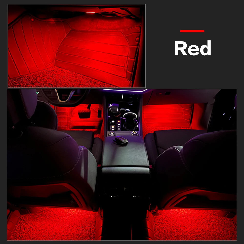 2X RGB LED Auto Innenraum Fußraumbeleuchtung Ambiente-Lampe Zubehör für SEAT Ateca Leon 5F MK3 Ibiza ST Toledo KG MK4 Alhambra 7N – Detail 7