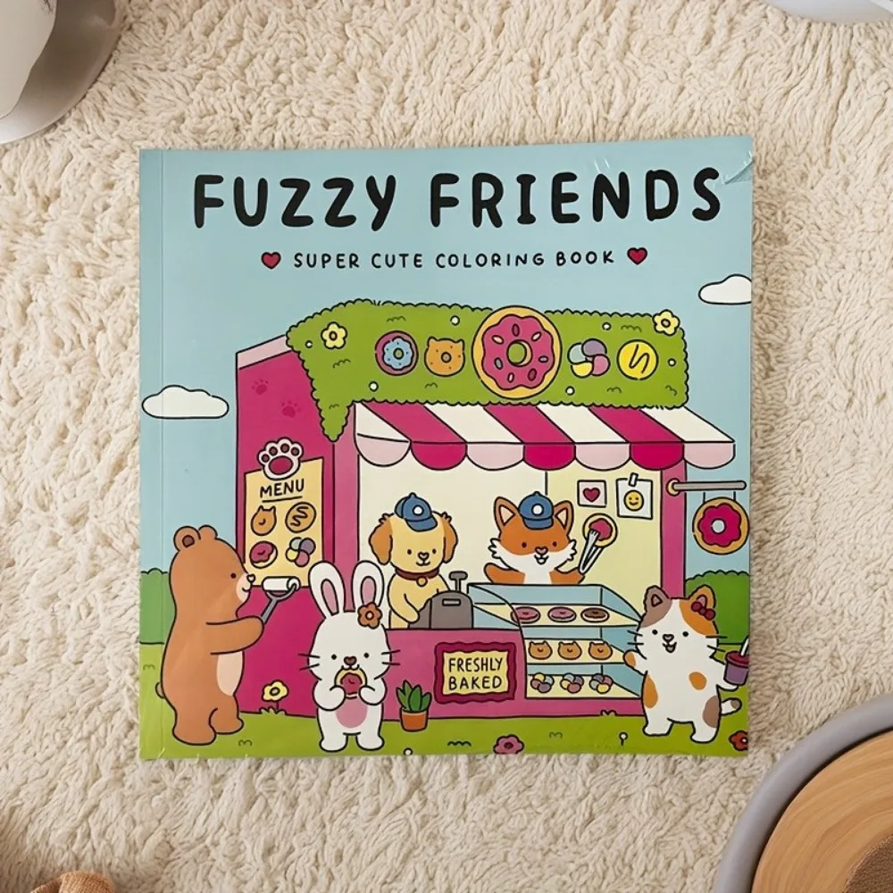 Froggy Days Cartoon Coloring Book Fuzzy Tales Charming Frog Graffiti Copy Sketch Book Early Education Doodling