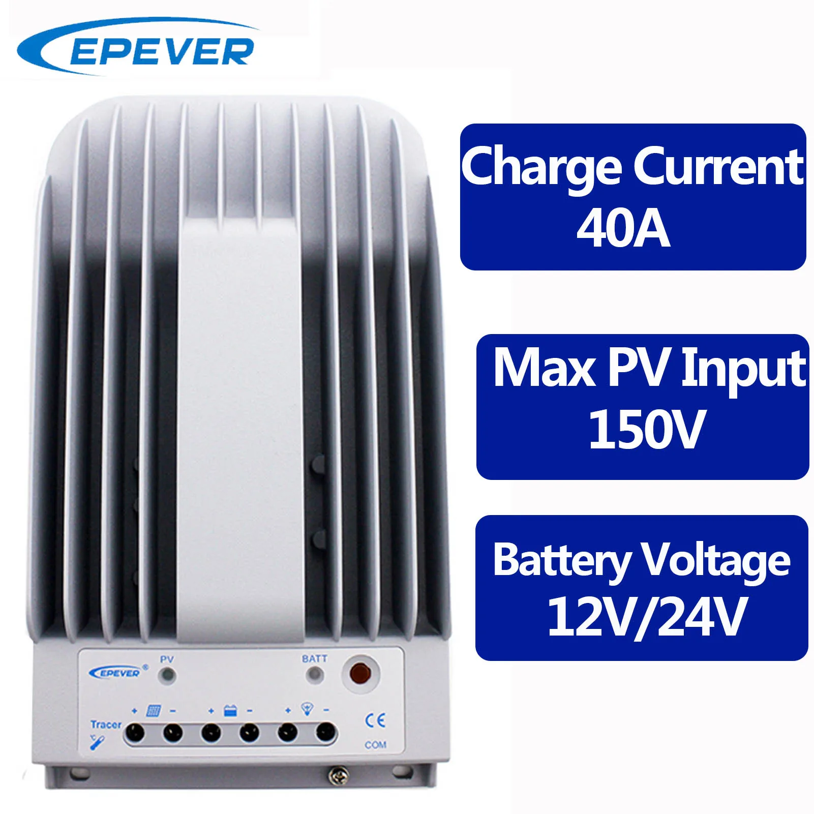 EPEVER 40A MPPT Solar Charge Controller Max PV Input 150V Auto Identify Battery Voltage 12V 24V