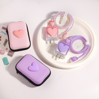 Cute Ins Cable Protector For iPhone iPad 18W/20W Charger Protective Case With Storage Bag Cable Management Wire Cord Organizer