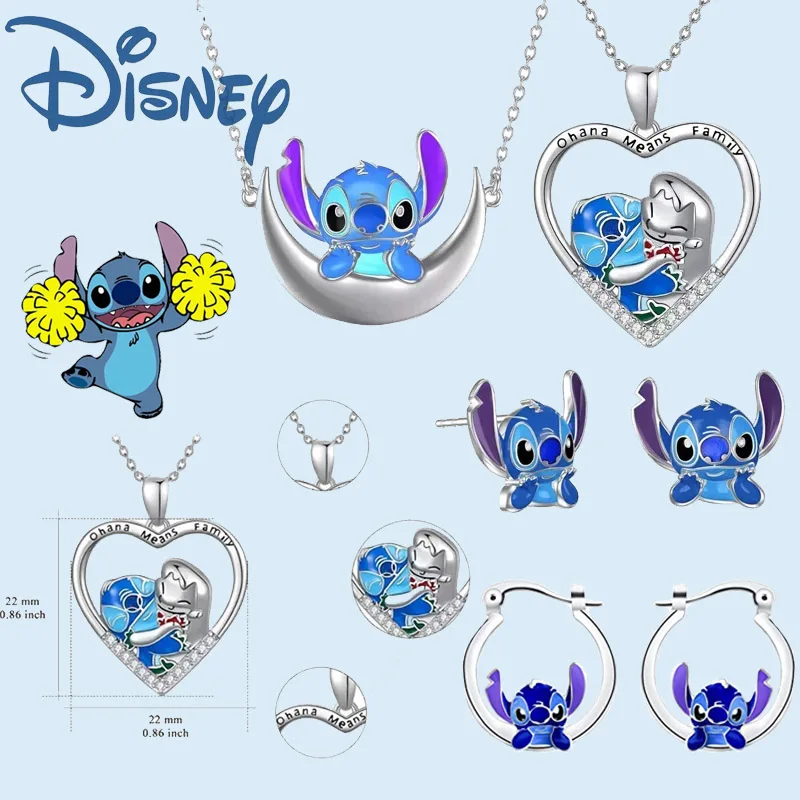 

Cartoon Disney Stitch Necklace Earrings Friendship Necklace Children's Birthday Gift Fashion Festival Gift Pendant