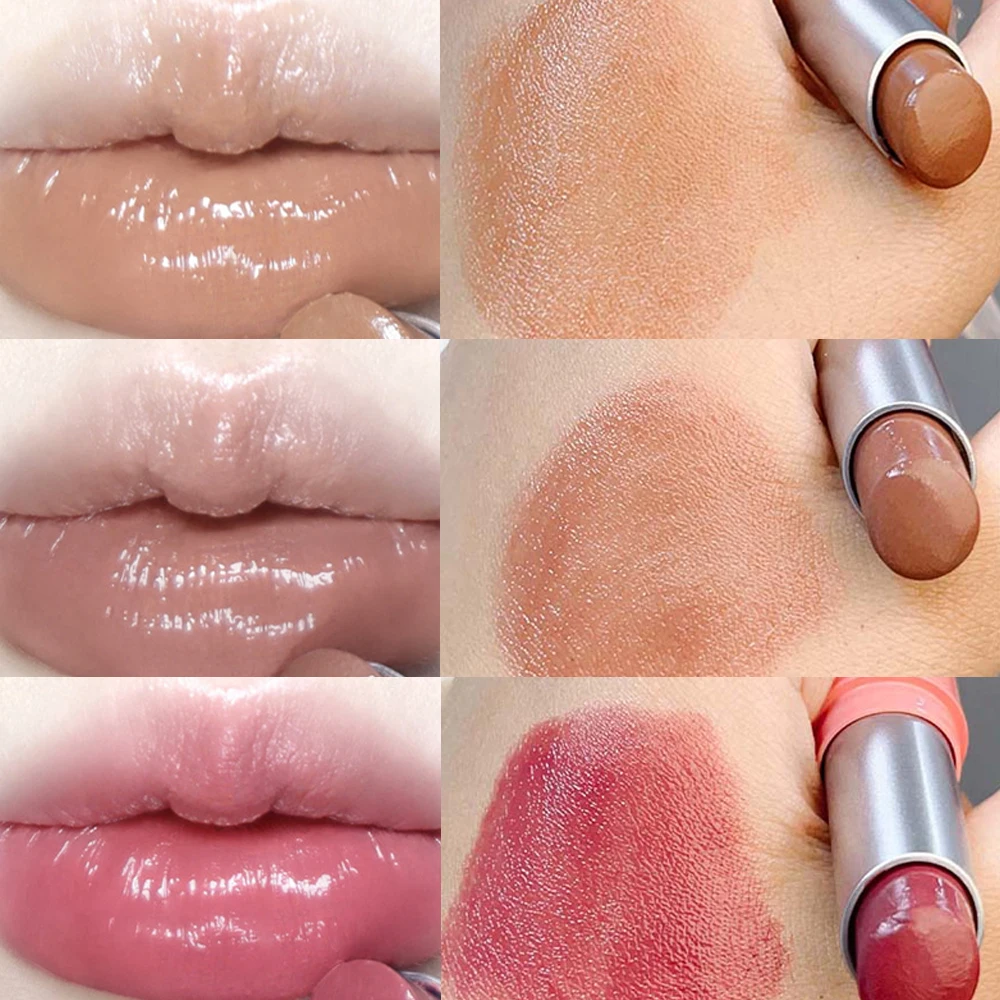 Lápiz labial hidratante brillante, brillo de labios no pegajoso, tinte de labios rojos Nude, 6 colores, maquillaje de pintalabios de larga duración, Coreano