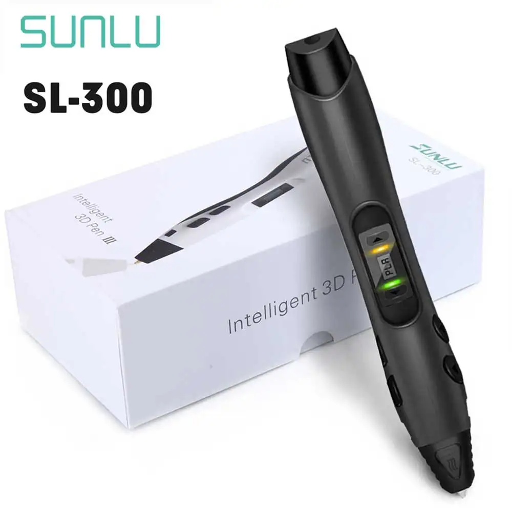 

SUNLU Magic 3D Pen SL-300 Black Color 3D Printing Pens Support PLA/ABS Filament 1.75mm For Creative Craft and As Gifts