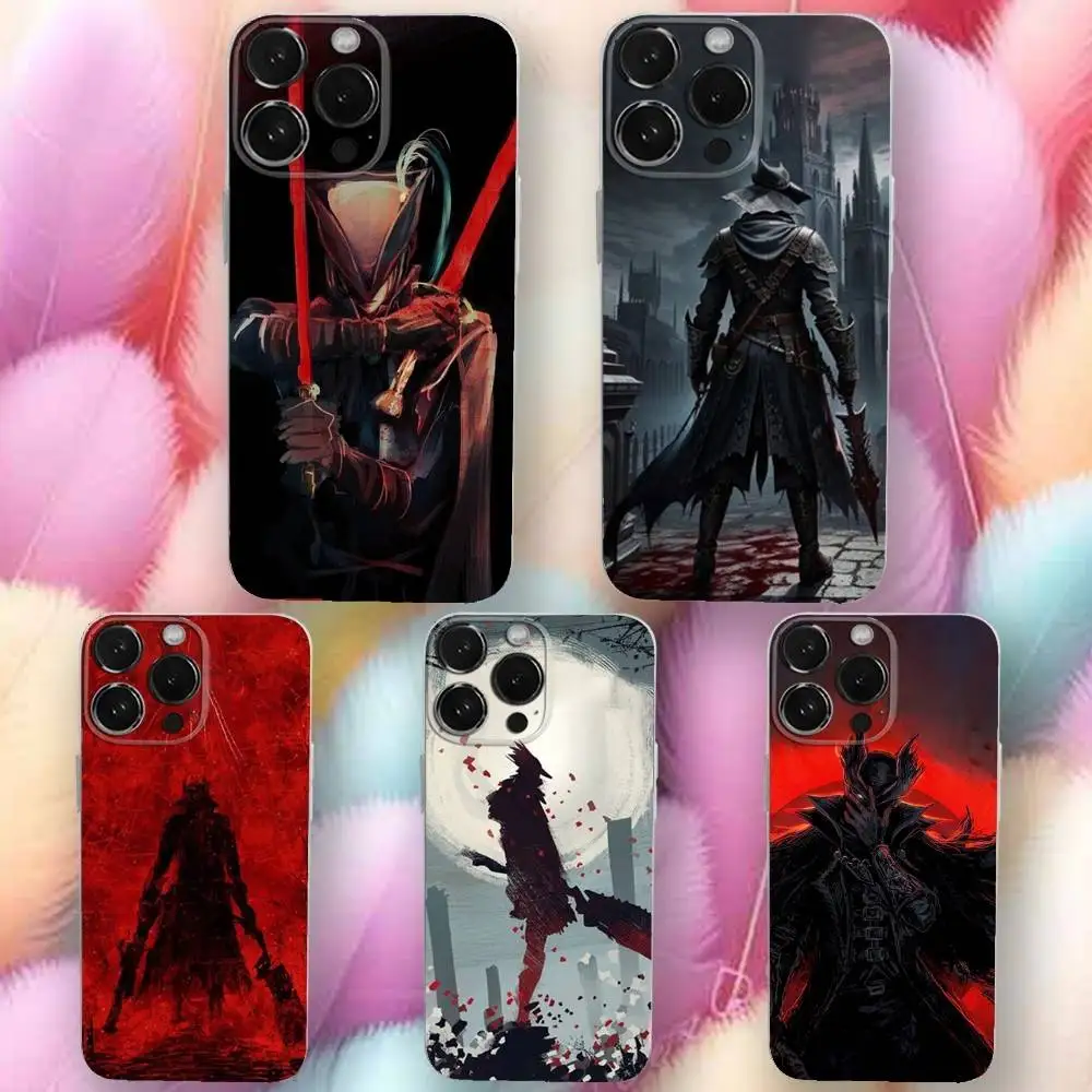 

S-Soul Game B-Bloodborne Phone Case For iPhone 16,se4,15,14,13,12,11 Plus,Pro,Max,XR,XS,X,Plus,SE,Mini Transparent Soft Cover