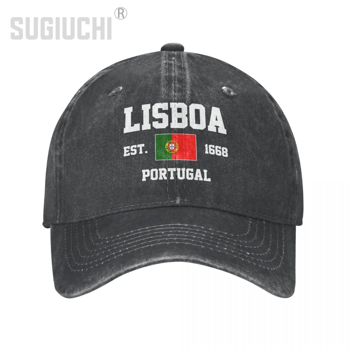 Flag of Portugal EST.1668 Lisboa Lisbon Unisex Adult Washed Denim Baseball Cap Men Classic Vintage Cotton Patriotic Trucker Hat