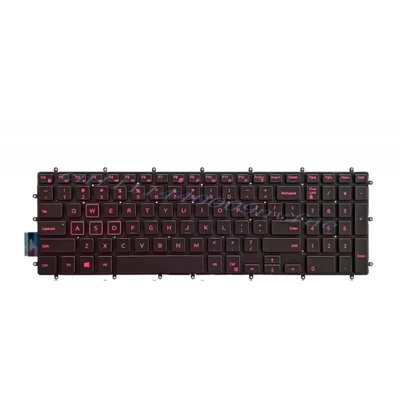 Replacement Notebook US Keyboard for Dell G3 15 3500  G3 15 3590 Laptop Red Letter Backlit 0.3