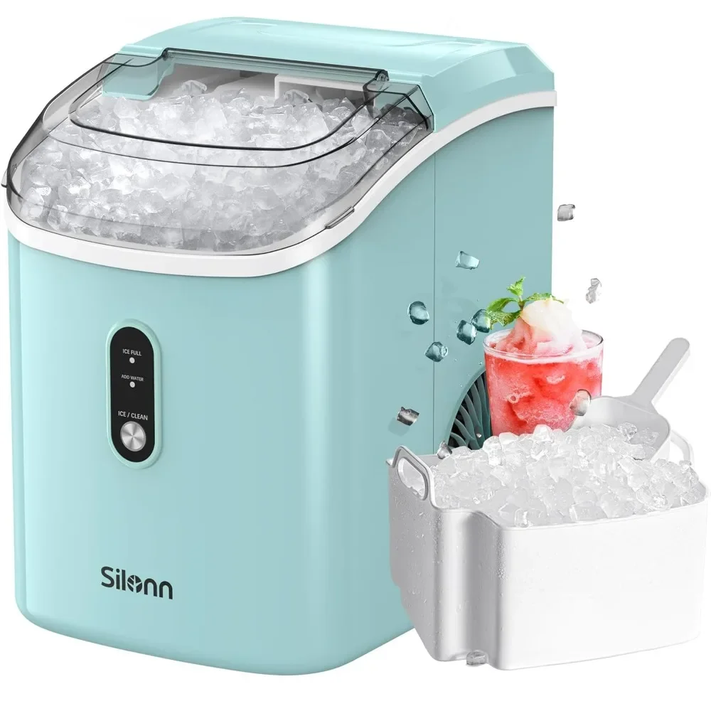 

Nugget Countertop Ice Maker, Self-Cleaning Function, 33lbs/24H, Portable Ice Makers for Home, Kitchen, Office, Green