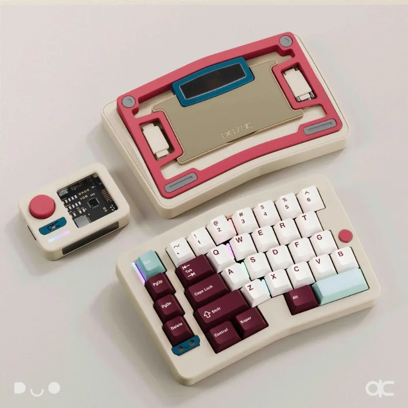 QK Alice Duo Split Custom Aluminum Shell Bluetooth Wireless Dual Mode Mechanical Keyboard Kit Gaming Full Color Wooting Gift