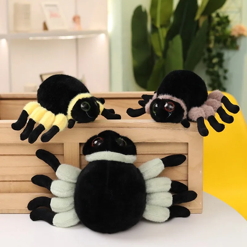 

Plush Cartoon Spider Simulation Insect Full Stuffed Animal Baby Toys Realistic Doll Funny Props Halloween Gifts For Kids Boys