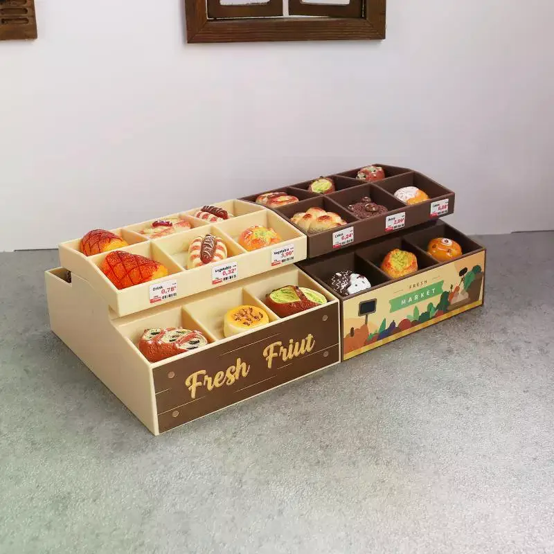 Soporte de exhibición de supermercado de simulación para casa de muñecas, estante para frutas y verduras, modelo de muebles para decoración de casa de muñecas, accesorios para casa de muñecas, 1/12