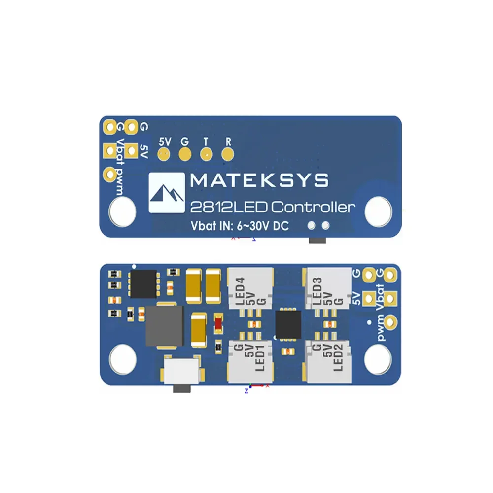 Matek System 2812LED Controller V2 LED Control Module 2-6S w/ 5V BEC / 2812LED Controller V2& 2812ARM-4 Light 2812ARM-6 Light