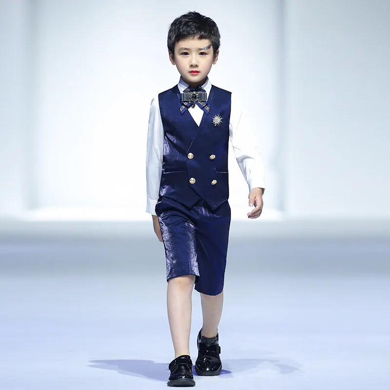 

Halloween Cosplay Costume Children's Suit Set Summer New Flower Girl Dress Piano Performance Suit Boys' Small Host Boys' Suit