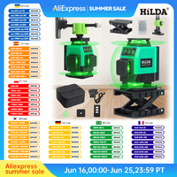 HILDA 12/16 Lines Level Self-Leveling 360 Horizontal And Vertical Cross Super Powerful Green  Portable Laser Optical Instrument