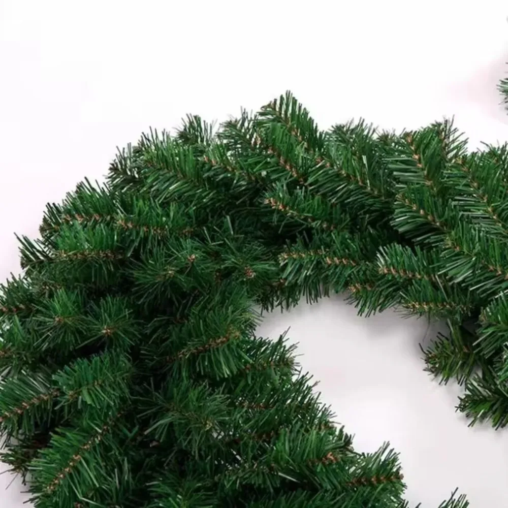 Christmas Decoration Artificial Rattan Pine Green Spray White Simulated Garland Wreath Decor 2.7M Hanging Ornament