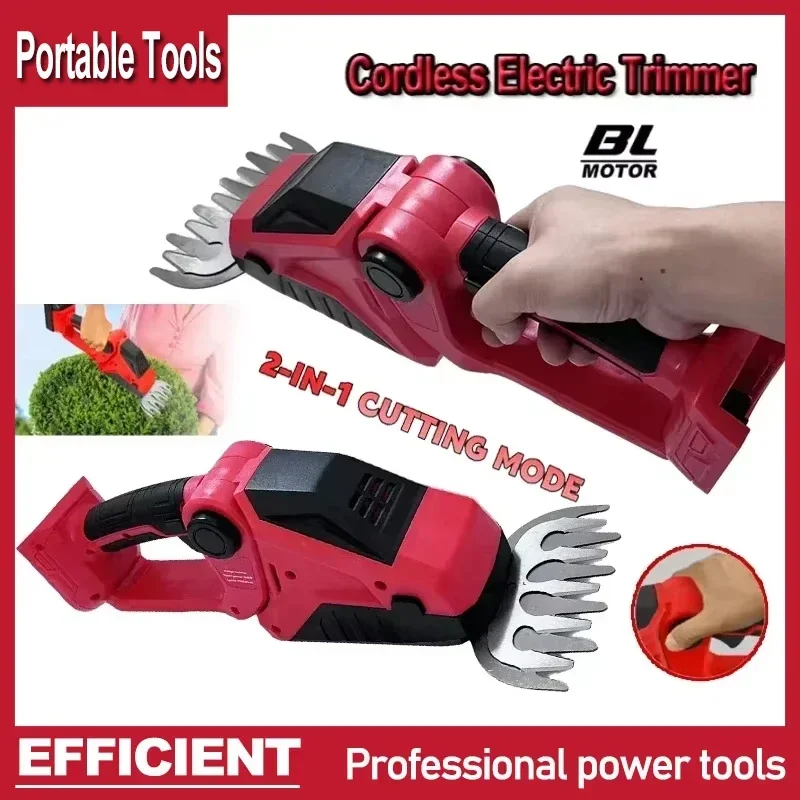 VESCordless Hedge Trimmer 2-in-1 Grass Shears Handheld Electric Shrub Trimmer Kit Garden Tool  For Milwaukee 18V 20V Battery Pin