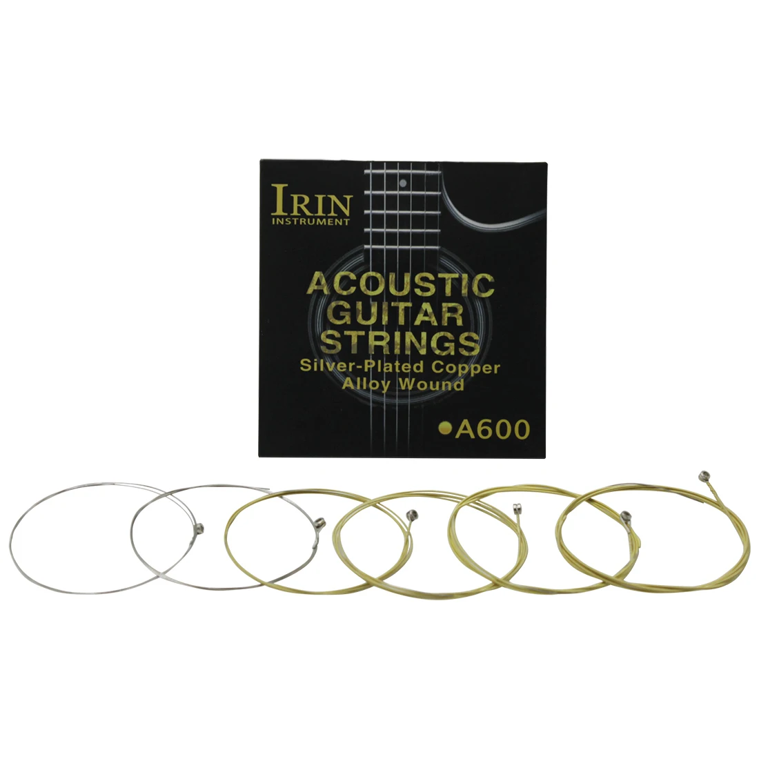 IRIN A600 6Pcs/Set Acoustic Guitar Strings Silver Plated Brass Folk Guitar Strings Stringed Instruments Guitar Parts Accessories