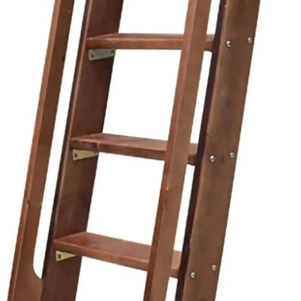 

Регулируемая деревянная лестница для детей и пожилых людей, 3–6 ступеней, 100–175 см, коричневая, идеально подходит для петель, двухъярусных кроватей и кемпинга.
