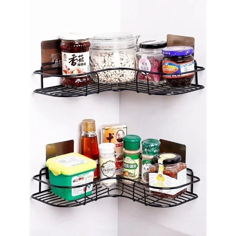 Wall-mounted Bathroom Corner Shelf Without Drilling Rustproof Space Aluminum Shower Storage Multifu Drainage Rack Shampoo Holder