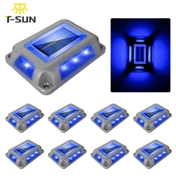 8PC Blue Light Solar Light Outdoor Solar Street Light Lawn Lamp Garden Decor Buried Stair Lamp Underground Decking Lampy Solarne