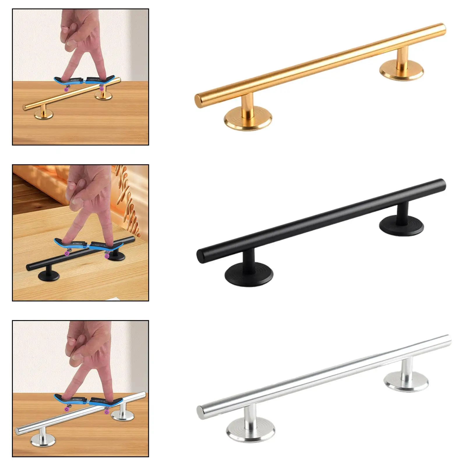 

Fingerboard Round Rail Prop Fingerboard Deck Gift Fingertips Movement Party Favor Creative Stainless Steel Parks Obstacle Rail