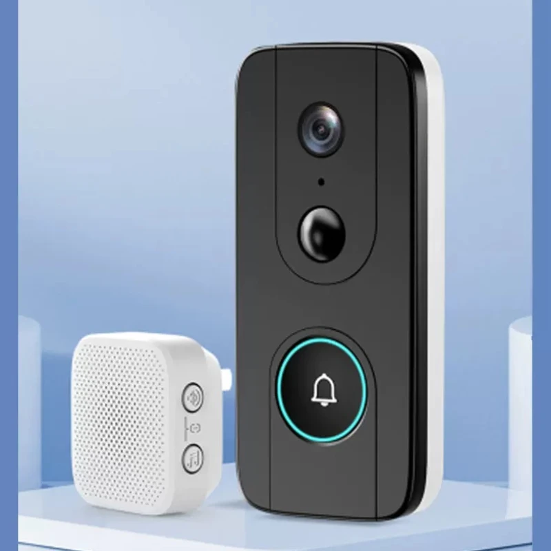 Plug-in-free video doorbell Electronic cat eye monitoring Smart door camera Home wireless 360 degrees