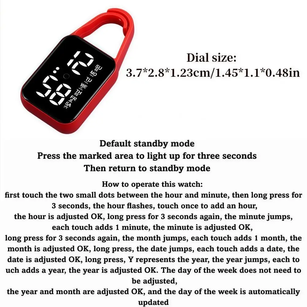 LED Electronic Hanging Watch Portable Waterproof Pocket Watch Pocket Style Digital Display Luminous Pocket Watch