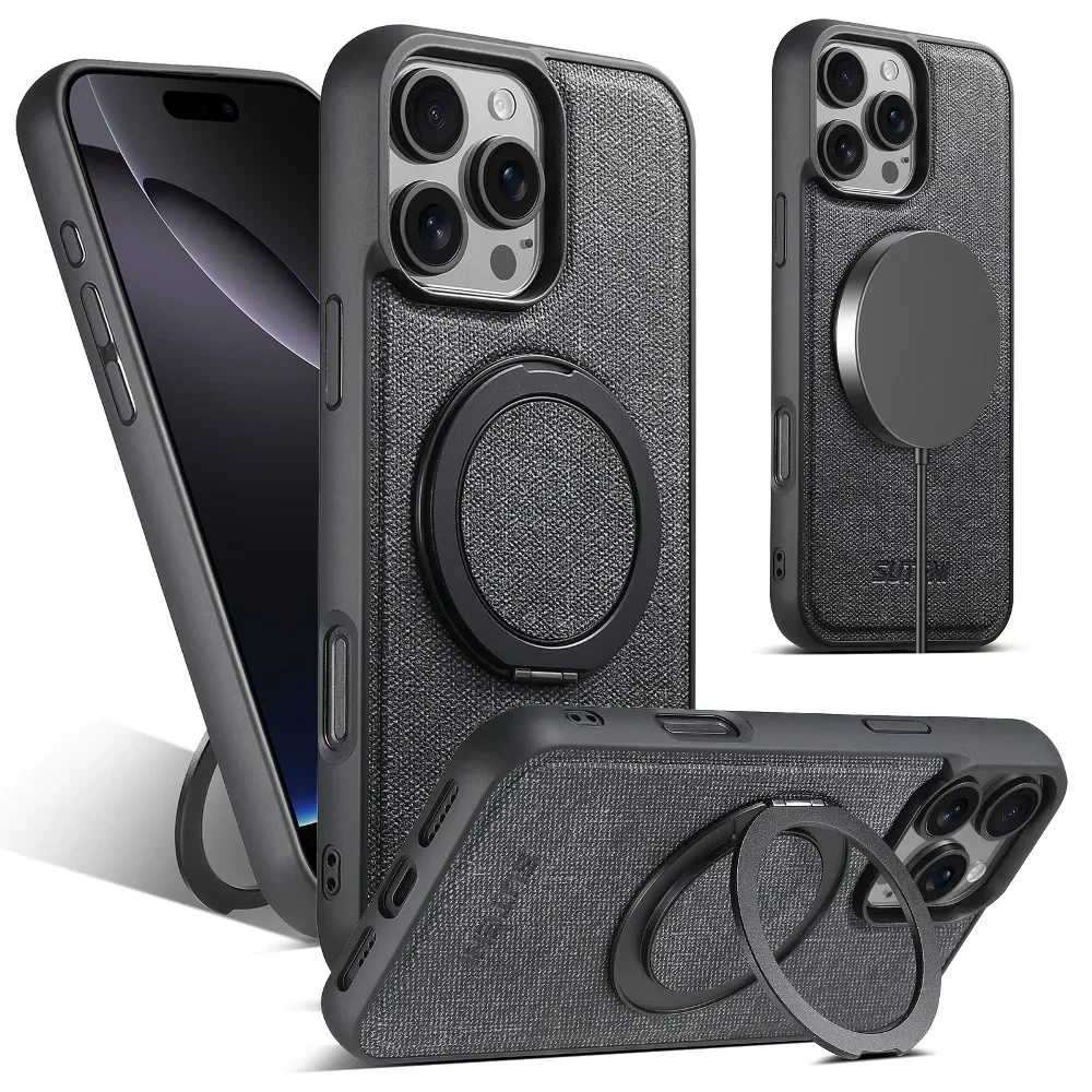 

Back Hide 360 ° Rotating Stand Phone Case for iPhone 16 15 14 Plus 13 12 Pro Max with Support Wireless Charging