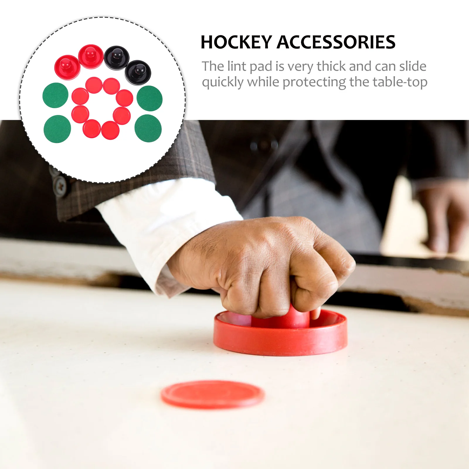 

Plastic Air Hockey Pusher Paddle Thick Lint Pad Lightweight Sturdy Standard Table Accessories Replacement Parts Puck Team Sports