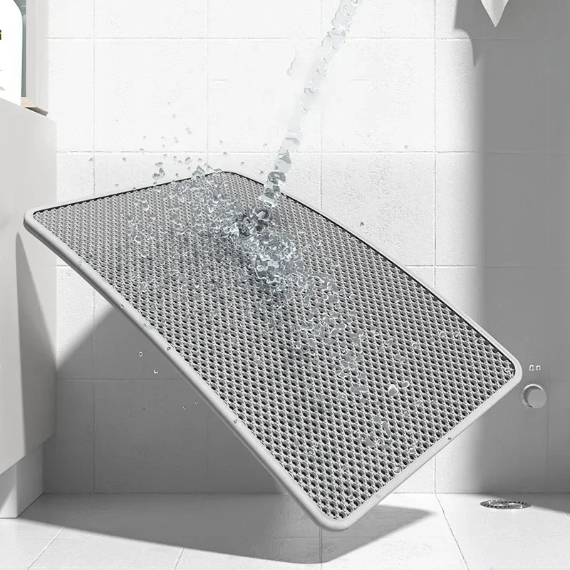 Cat Litter Mat Double Layer Waterproof Urine Proof Trapping Mat Easy to Clean Non-Slip Toilet Pad  Cat Scratch Pad Large Foot Pa