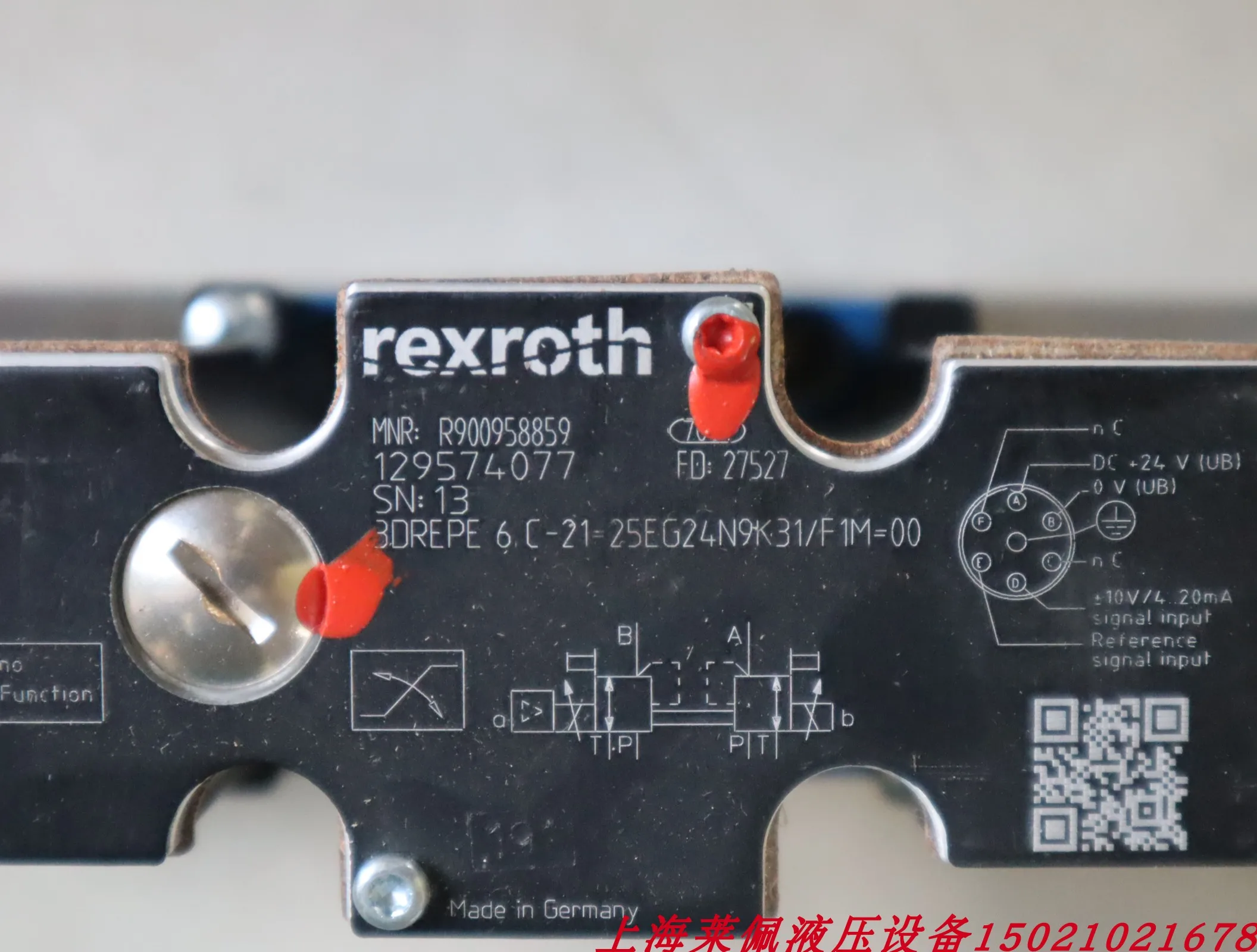 3DREPE6C-21=25EG24N9K31/F1M = 00 R900958859 Rexroth REXROTH Proportional Valve