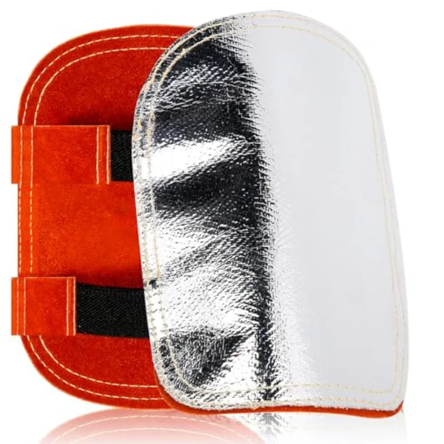 

Hand Heat Shield, Welding Hand Pad, Split Cowhide Leather Aluminized Back Welding Gloves for Boiler Cutting