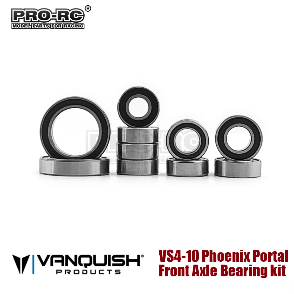 10Pcs Front Axle Wheel Hub Bearing Kit For Vanquish VS4-10 Phoenix Portal RTR Kit / Falken Ed Rc Car Part