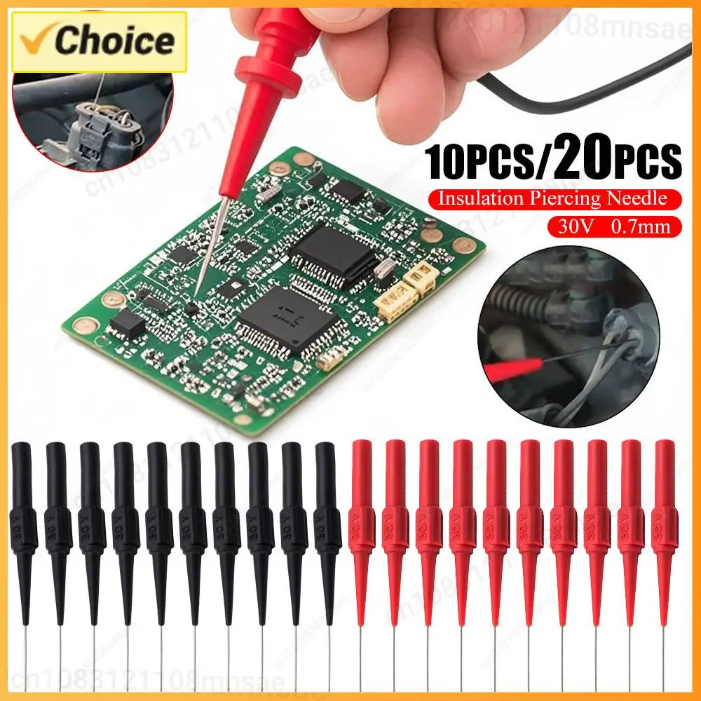10/20pcs Insulation Piercing Needle Measuring Device Non-destructive Multimeter Test Probes Acupuncture Car Tool for Banana Plug