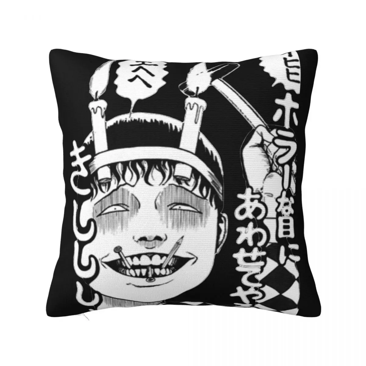 Tomie Junji Ito Hiii Pillowcase Printing Fabric Cushion Cover Decoration Throw Pillow Case Cover Seat Square 18''